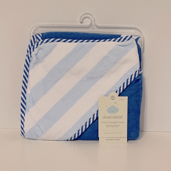 cloud island Other - Infant Baby Blue & White Hooded Bath Towel w/ Nautical Theme Anchor